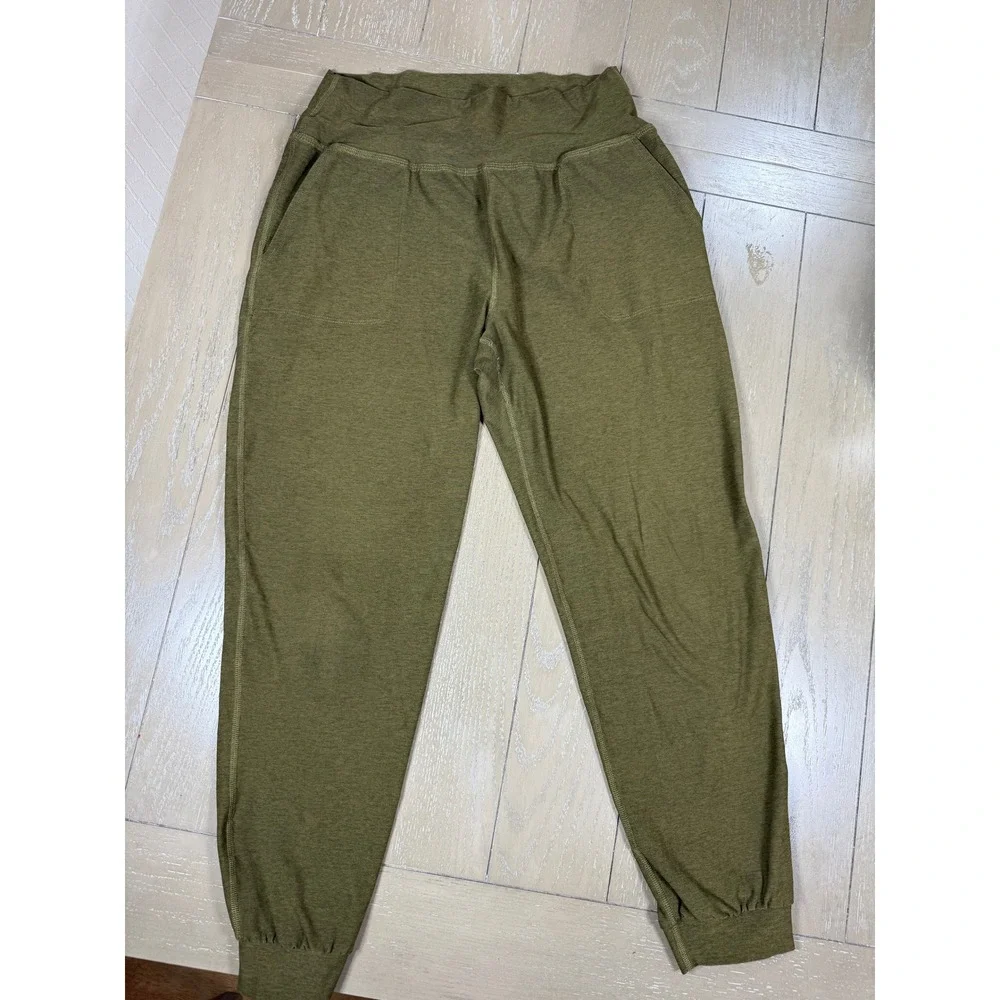 Beyond Yoga Joggers Womens Medium Olive Green Spacedye High Waisted Relaxed Fit